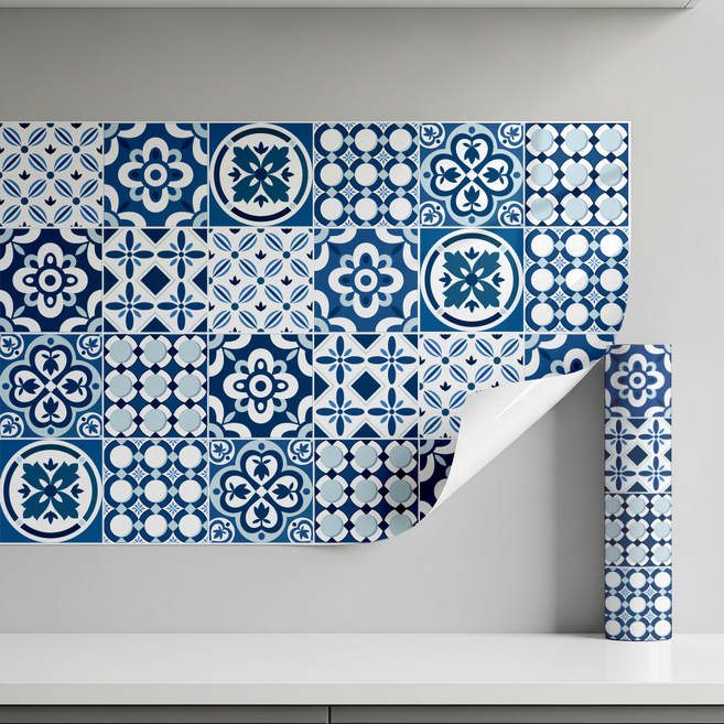 붙이는 타일시트지 주방 욕실 가구 시트지, 푸른정원