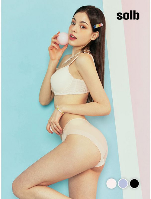 솔브 블렌디드 베이직 인견 헴팬티 3컬러 SSETP210