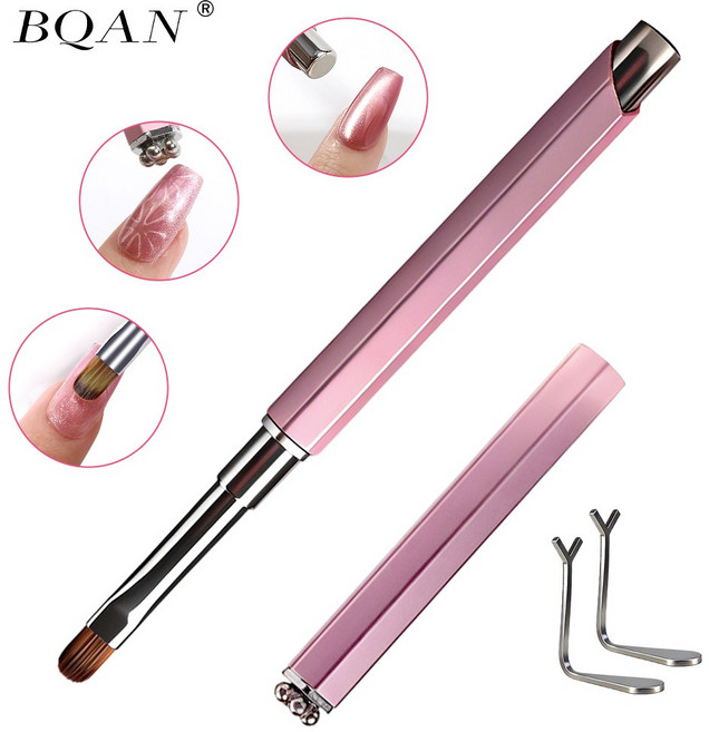 2026 신디자인 캣아이 마그넷 | 2인1 멀티기능 네일 펜 소형 휴대용, 1개, 핑크