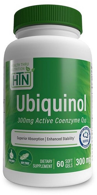 Health Thru Nutrition 건강 스루 중립 유비퀴놀 300mg - 카네카 환원형 코엔자임 q10 생체이용성 강화 코엔자임 q10 비유전자 재조합 대두 미사용 60, 1개