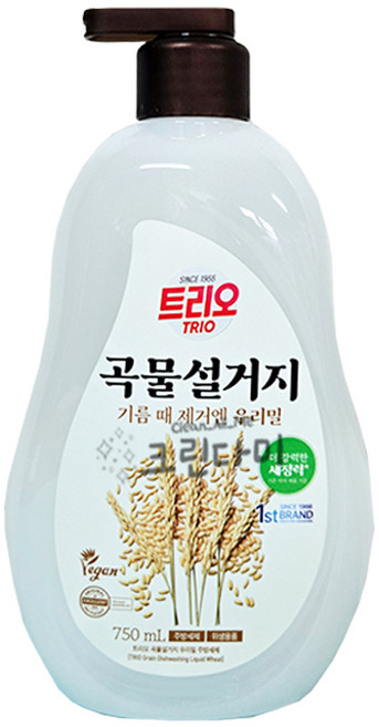 트리오 곡물설거지 주방세제 우리밀 용기 750ml, 1개