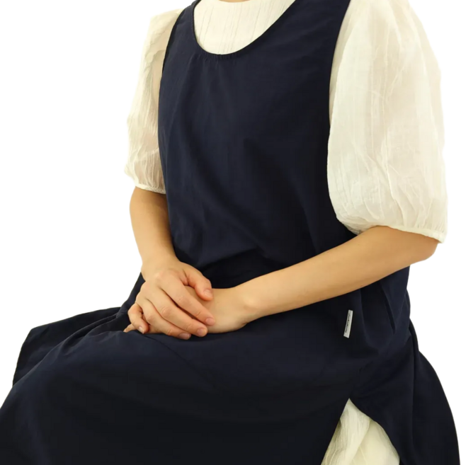 룩엣홈 어린이집 유치원 선생님 엉덩이 덮는 빅사이즈 가벼운 여름 앞치마, dark navy, 1개