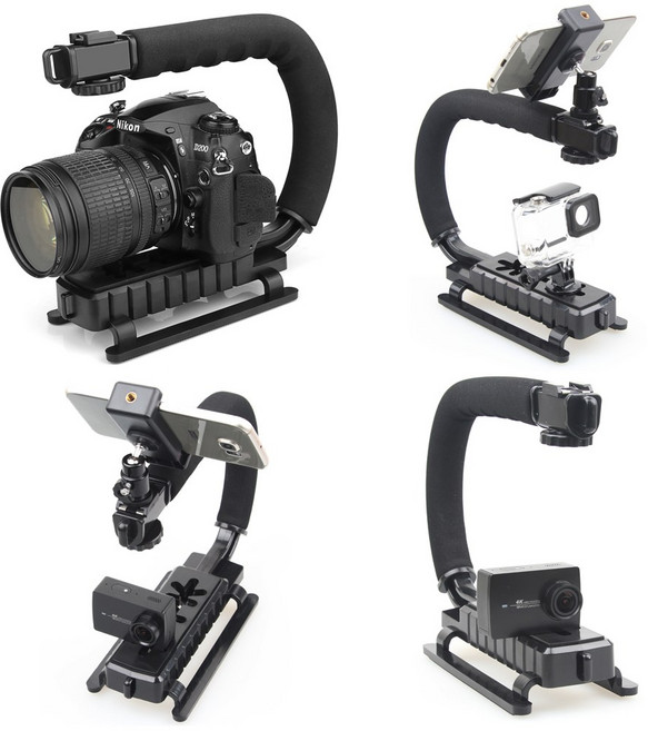 생활살림 DSLR 카메라 미러리스 촬영용 핸드 C형 그립, 1개