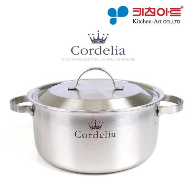 키친아트 코델리아 통오중 스텐 냄비 양수 24cm, 상세설명 참조, 없음, 1개
