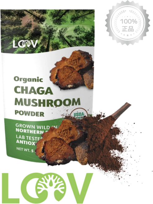 루브 자연산 차가버섯 분말 142g 가루 효능 폴리페놀 안토시아닌 마그네슘 칼륨 함유, 1개, 기본