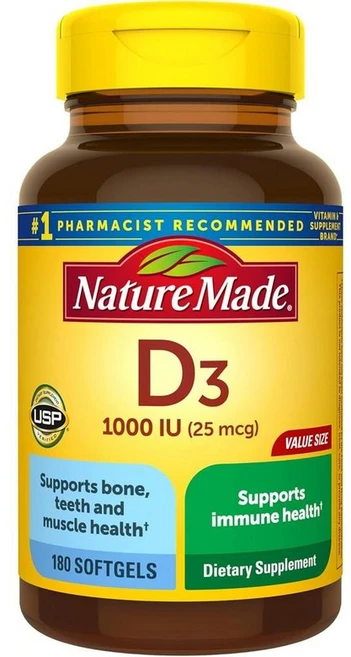 네이처메이드 비타민D3 1000IU 180정, 1개 - 쿠팡