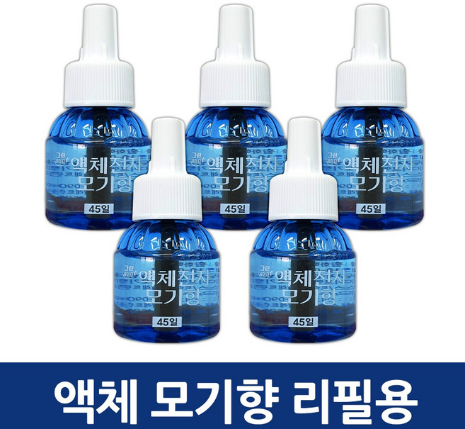 일명제약 그린세이프 액체 전자모기향 훈증기용 액상모기약 리필 45일, 45ml, 5개
