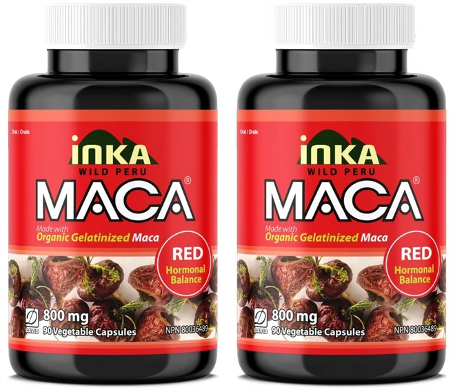 (2병) 유기농 페루 레드마카 800mg 90식물성캡슐 여성마카 여성호르몬 에스트로겐 갱년기 캐나다 직구, 90정, 2개 - 쿠팡