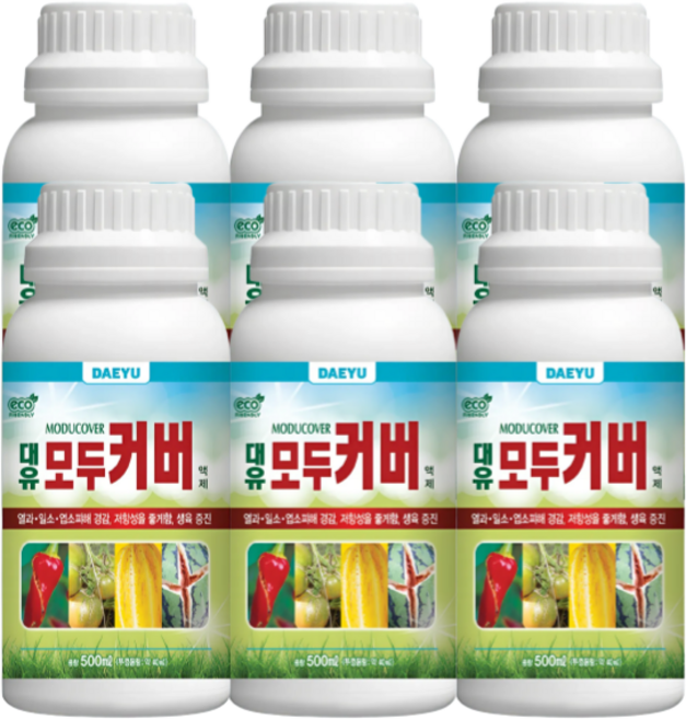 농업마켓365 대유 모두커버 액제 일소 피해 경감 식물영양제 비료, 6개, 500ml