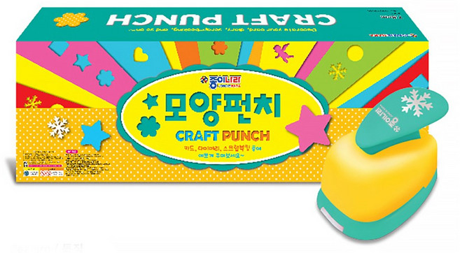 [코리아스퀘어] 종이나라 모양펀치세트 특대 4종, 1개