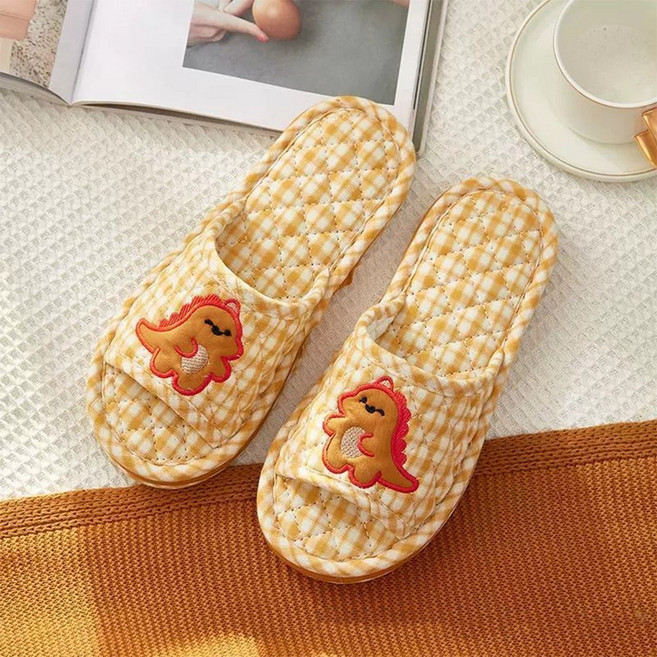 3중쿠션 아기 공룡 실내화 층간소음 미끄럼 방지 면혼방 슬리퍼