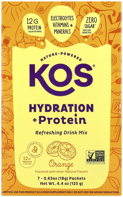 효과가 좋은 KOS 수분 보충 + 프로틴 리프레싱 드링크 믹스 오렌지 7팩 각 18g(0.65oz) 최저가격 - 쿠팡