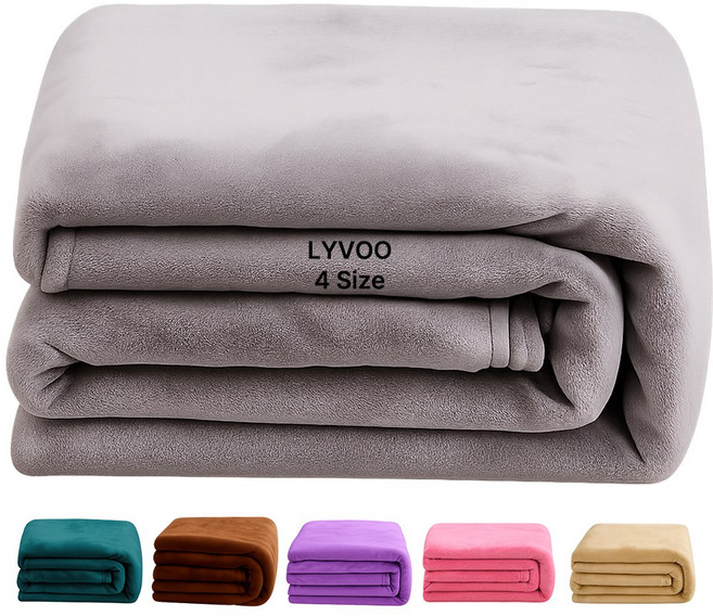 보들보들 LYVOO 촉감좋은 극세사 4계절 블랭킷 담요 [소형] 75 x 100 Cm