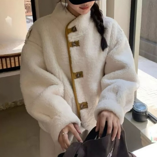 [디작소] 여성 겨울 리버시블 양털 무스탕 자켓