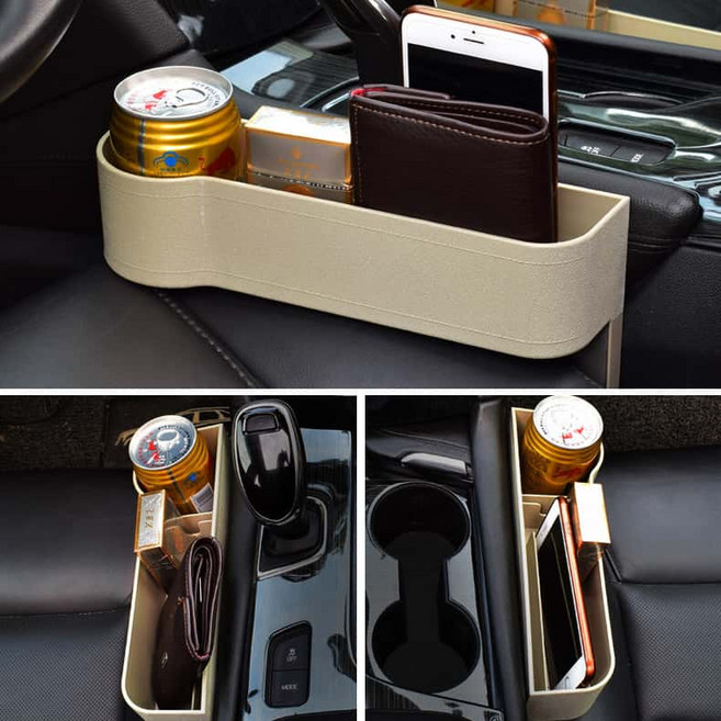 차량용 대용량 다용도 틈새 수납함 2개, 살구색apricot color, 1세트