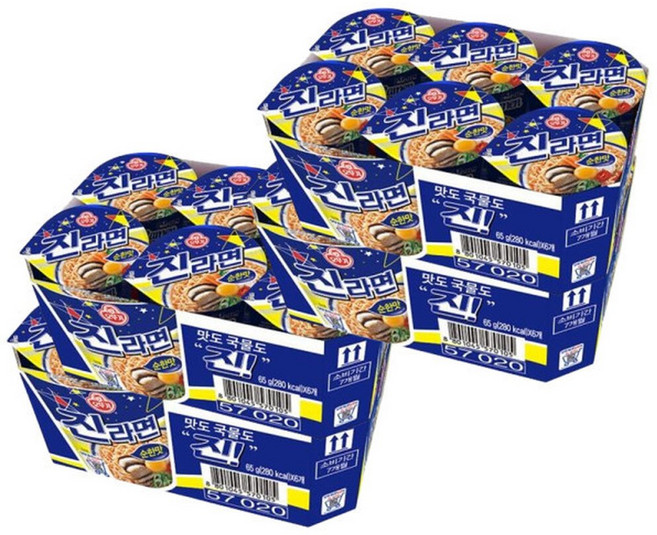오뚜기 진라면 순한맛 소컵 24입 /컵라면, 24개, 65g