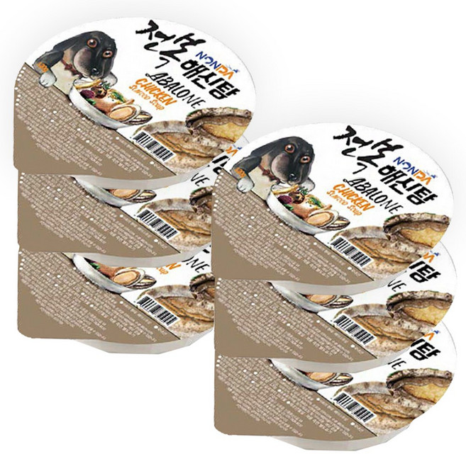 논다 강아지 해신탕 간식, 전복, 120g, 6개