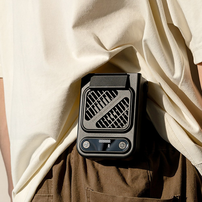 파인굿즈 8000mah 저소음 BLDC 클립팬 휴대용 손 선풍기 손풍기 목 넥밴드 집게, 블랙