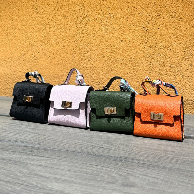 미니파우치가방 가죽 악세사리 다용도 키홀더 키링 4가지 컬러 택1