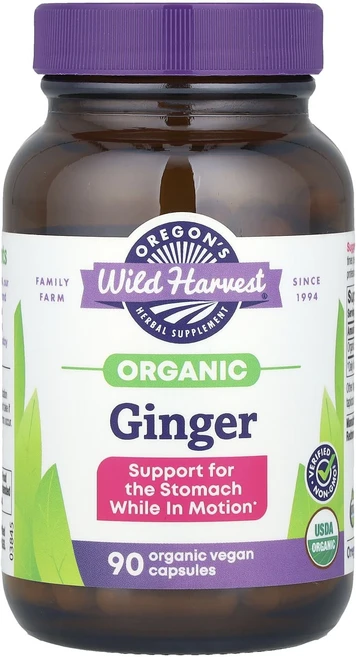 Oregon's Wild Harvest 유기농 생강 1000mg 베지 캡슐 90정(캡슐 1정당 500mg), OregonsWildHarvest유기농생강1000mg베, 1개, 90정 - 쿠팡