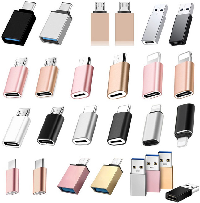 (슈퍼그린) C타입 변환젠더 다양한 젠더 USB3.0 OTG 5핀8핀, 2-2 : C타입(암)▶5핀(수) - 로즈골드