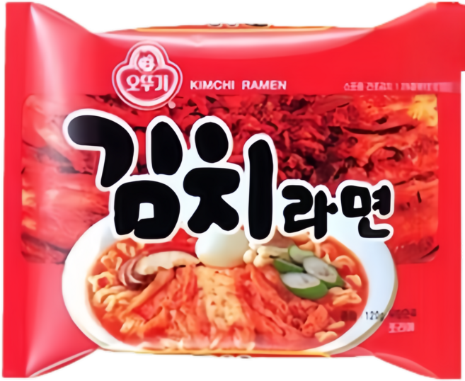 不倒翁OTTOGI泡菜風味拉麵120g 韓國泡麵 Q彈麵條 酸辣夠味, 1包
