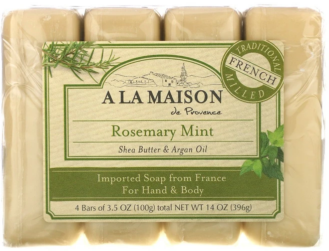 A La Maison de Provence 핸드 바디 바 비누 로즈메리 민트 4개입 개당 100g(3.5oz) 3팩, 100g, 12개 - 쿠팡