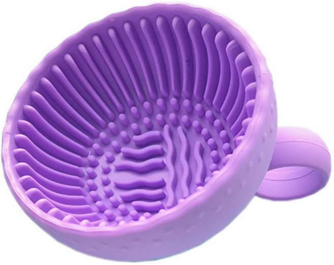 차차바이 브러시세척컵 실리콘메이크업브러쉬세척패드, 1개, 퍼플