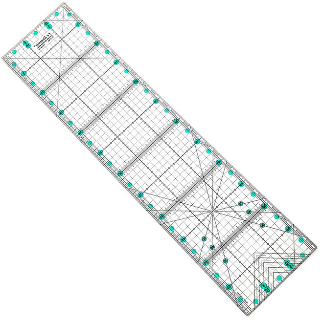 행복한다이세상 논슬립 퀼트자 15cm x 60cm 재단자 시접자 컬러라인 소잉컷팅자, 1개, 논슬립 퀼트자 15x60 cm