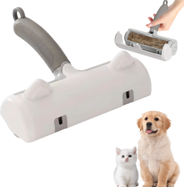 반려동물 털 제거기 옷 소파 보풀 롤러 휴대용 다기능 브러시 GicpureM, 1개, 연회색