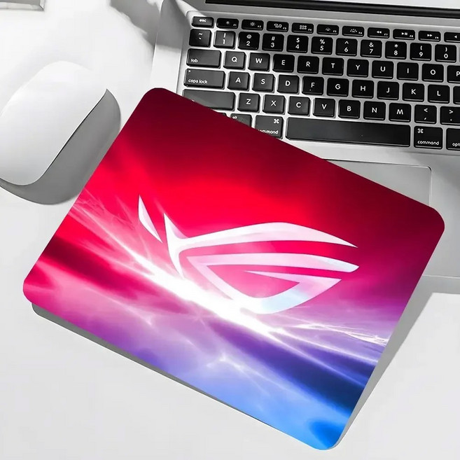 AS-US ROG 게임 플레이어 사각 마우스 패드 스몰 사이즈 가정용 책상 보호대 매트 세척 가능한 데스크탑 패드 미끄럼 방지 고무 테이블 매트, Black-8