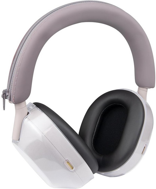 SOULWIT 보호 키트-호환 소니 Sony WH-1000XM5 헤드폰 실리콘 헤드밴드 커버 + TPU 케이스 커버 보호대 세척 가능 스크래치 방지 액세서리, 1세트, Smoky Pink, XM5