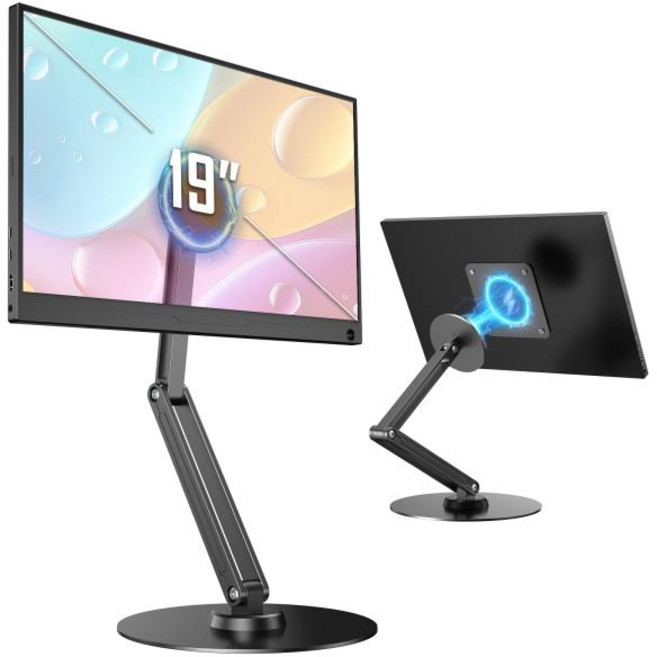 EVICIV 금속 자석 스탠드 VESA 2-in-1 브래킷 MAX 19인치 지원 휴대용 모니터/태블릿 접이식 암 회전식