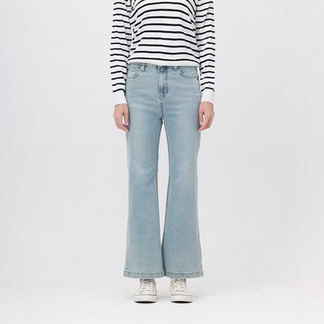 여성) 라이트 그린칼라 솔트워싱 NEW 루즈핏 긴기장 NE_AN1DNE266-LB