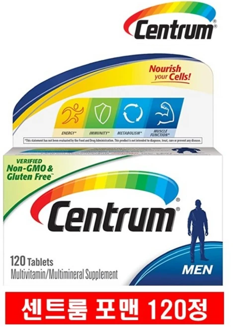 센트룸 남성용 멀티 비타민 120정 미국 직배송, 1개 - 쿠팡