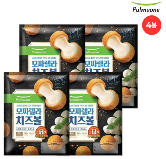 [풀무원] () 모짜렐라 치즈볼 4봉, 1.44kg, 1세트