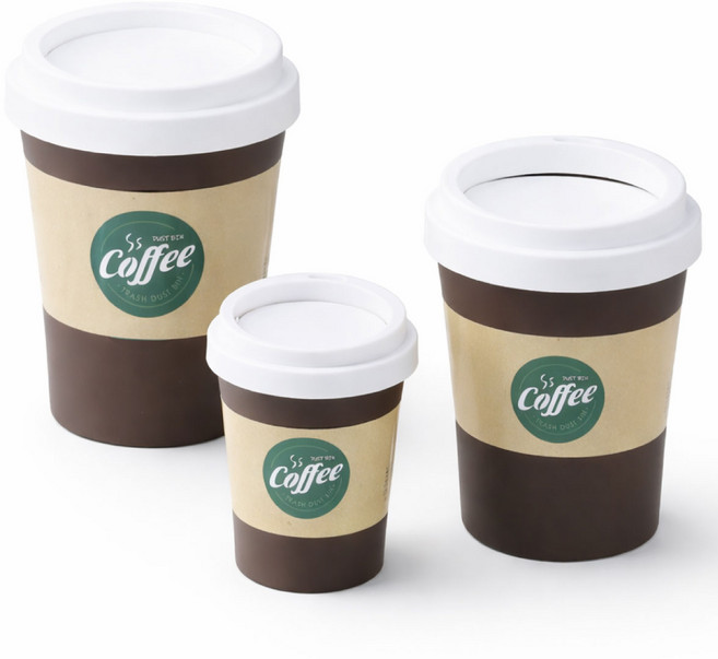 웰이즈 인테리어 커피컵스타일 화장대 화장실 원형 스윙 휴지통