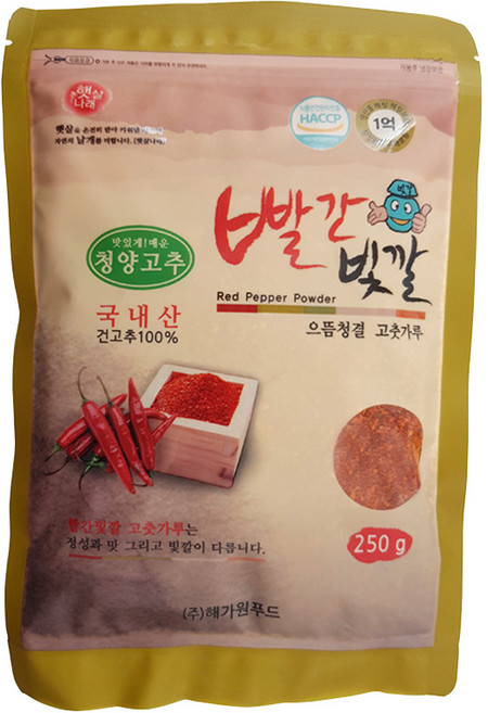 해가원 빨간 빛깔 청양 고춧가루, 250g, 1개