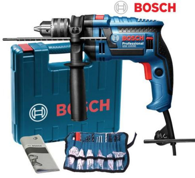 BOSCH GSB 1300 RE專業型震動電鑽 人體工學設計 輕巧便攜 多功能用途, 1個