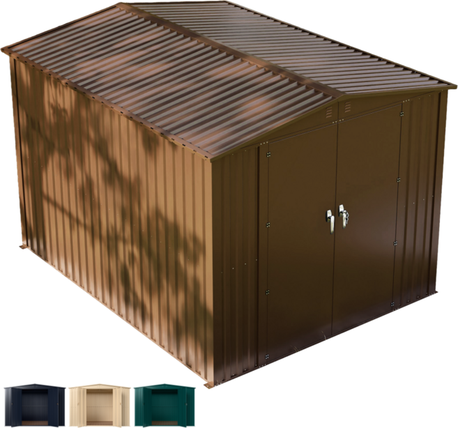 [탑앤라이프] 조립식창고 그랜드-롱 야외창고/농막/이동식창고/전원주택창고/정원창고/조립창고/창고, 카페브라운 [세로형]