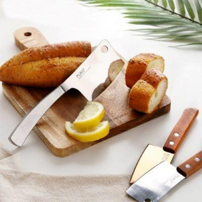 미니 우드 핸들 스텐 도끼칼 / 미니 중식도 과일 야채 디저트 버터 식재료 주방칼, 로즈골드, 1개