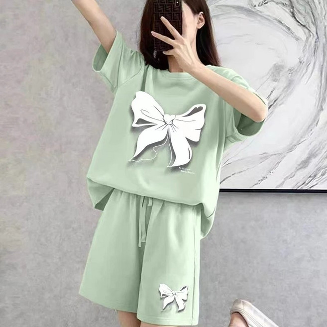 Sealang 여성 여름 반바지 세트 반팔 티셔츠 캐주얼 cong0402QP5