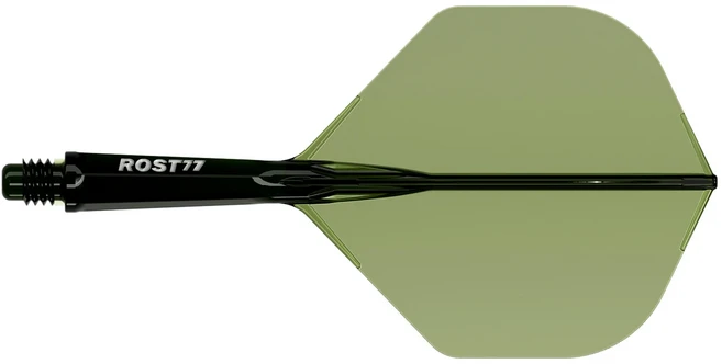 CUESOUL ROST 77 표준 모양 통합 다트 샤프트 및 플라이트 투명 색상 3개, 12 Green-23mm