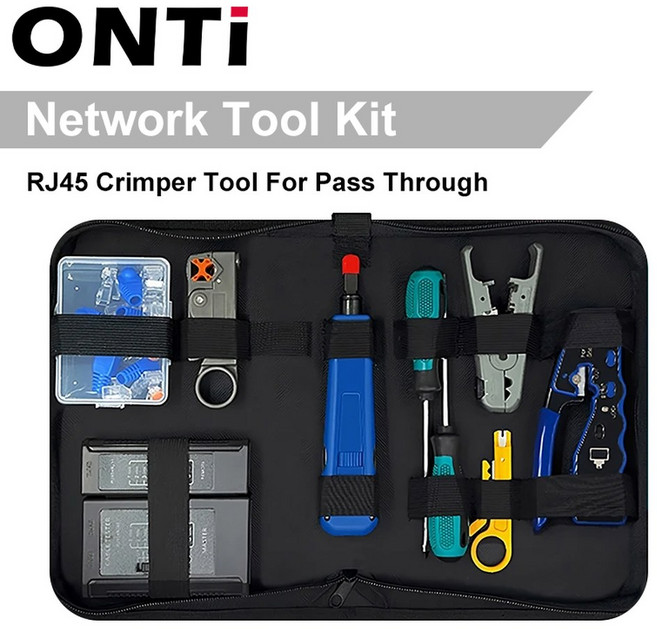 ONTI RJ45 CAT7 6A 5E 케이블 스트리퍼가 커넥터 도구 이더넷 패스 스루 있는 압착 블레이드 교체, Network Tool Kit, 1개