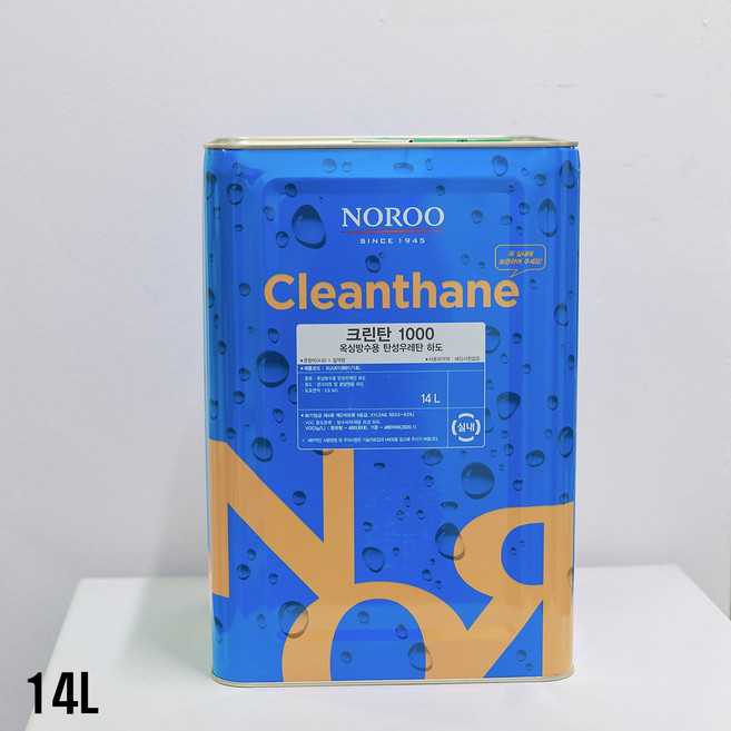 노루페인트 옥상방수 우레탄페인트 크린탄1000 하도 14L, 크린탄 1000 하도 투명 14L, 1개