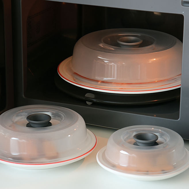 [리빙랩]국산 투명 전자렌지 푸드커버 3P세트 (대/중/소) 음식덮개 전자렌지사용가능, 1개