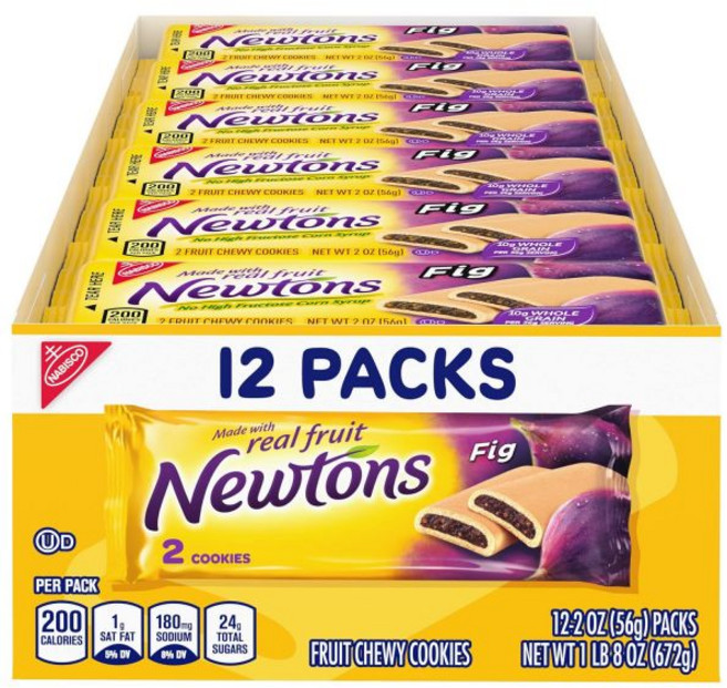 Fig Newtons 쿠키 과자 뉴턴스 소프트 프루트 치유 1팩당 2개 무화과 24온스 12팩, 56g