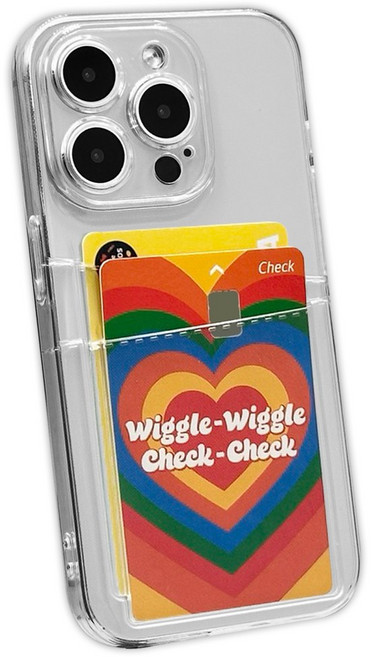 아이폰 15 14 프로 호환 언발란스 더블포켓 투명 케이스