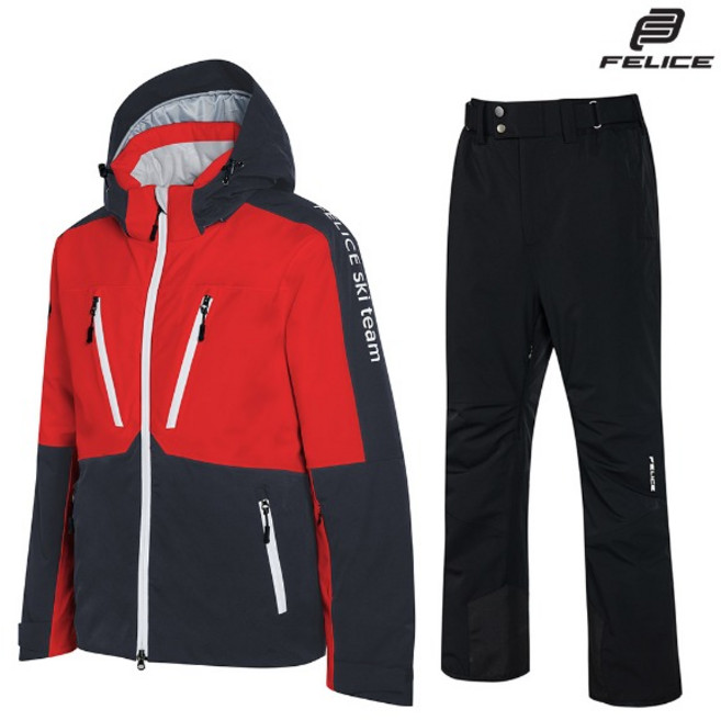 펠리체 제이든 퍼포먼스 스키복 보드복 남녀공용 세트 차콜레드