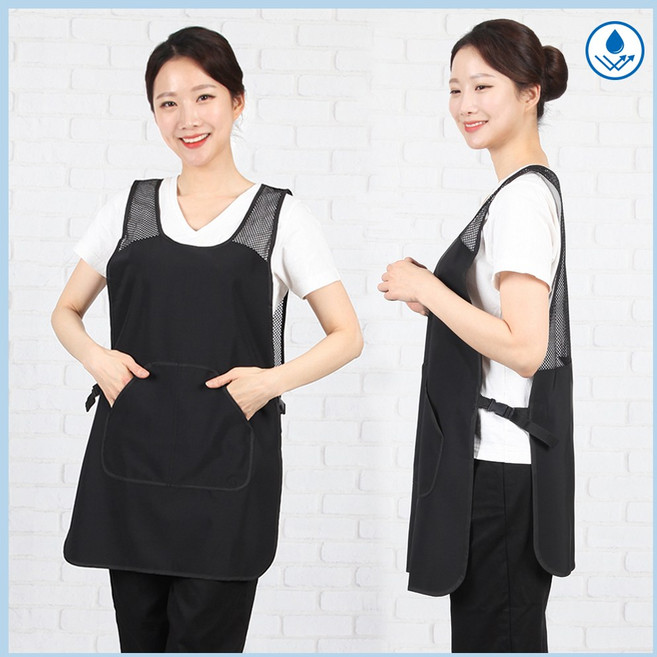 시원한 망사 앞치마 여름 버클 생활방수 요양보호사, 블랙(la44) FREE, 1개